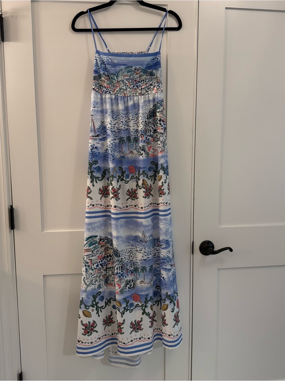 Smith & Quinn Purple Poppy Sea Mural Maxi Sundress with adjustable straps
